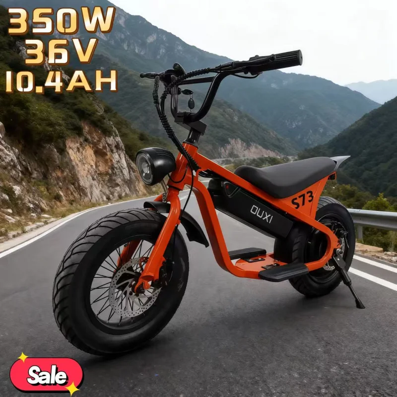 

350W children's electric bicycle, 36V 10.4AH youth fashion moped, safe, comfortable, leisure and entertainment