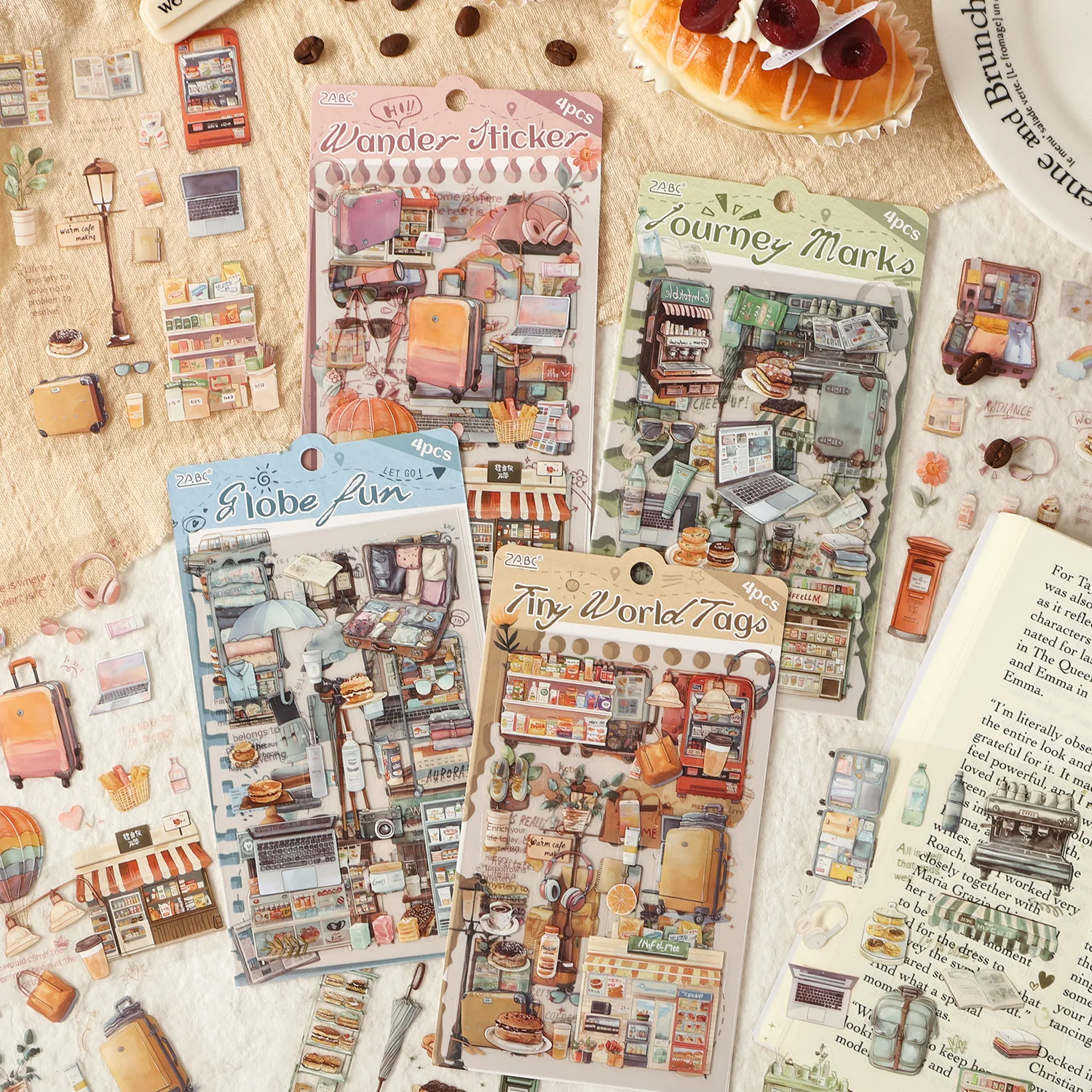 

12 упаковок/лот, серия «Путешествие – это удача», милая ретро декоративная наклейка для домашних животных