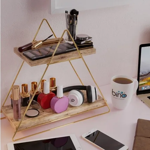 Triangle Solid Stainless Gold Color Table Serving Rack HBV00000RD9GS1