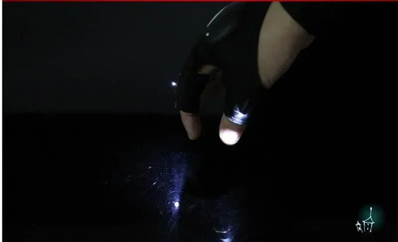 LED Flashlight Fishing Strap Fingerless Gloves Waterproof Cycling Camping Hiking Rescue Glove Lamp Lighting Gloves