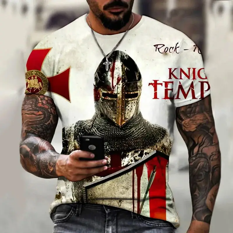 

Футболка Templar мужская с 3D-принтом, модная тенниска с перекрестными рукавами, Винтажная Майка оверсайз, уличная одежда в стиле Харадзюку, лето