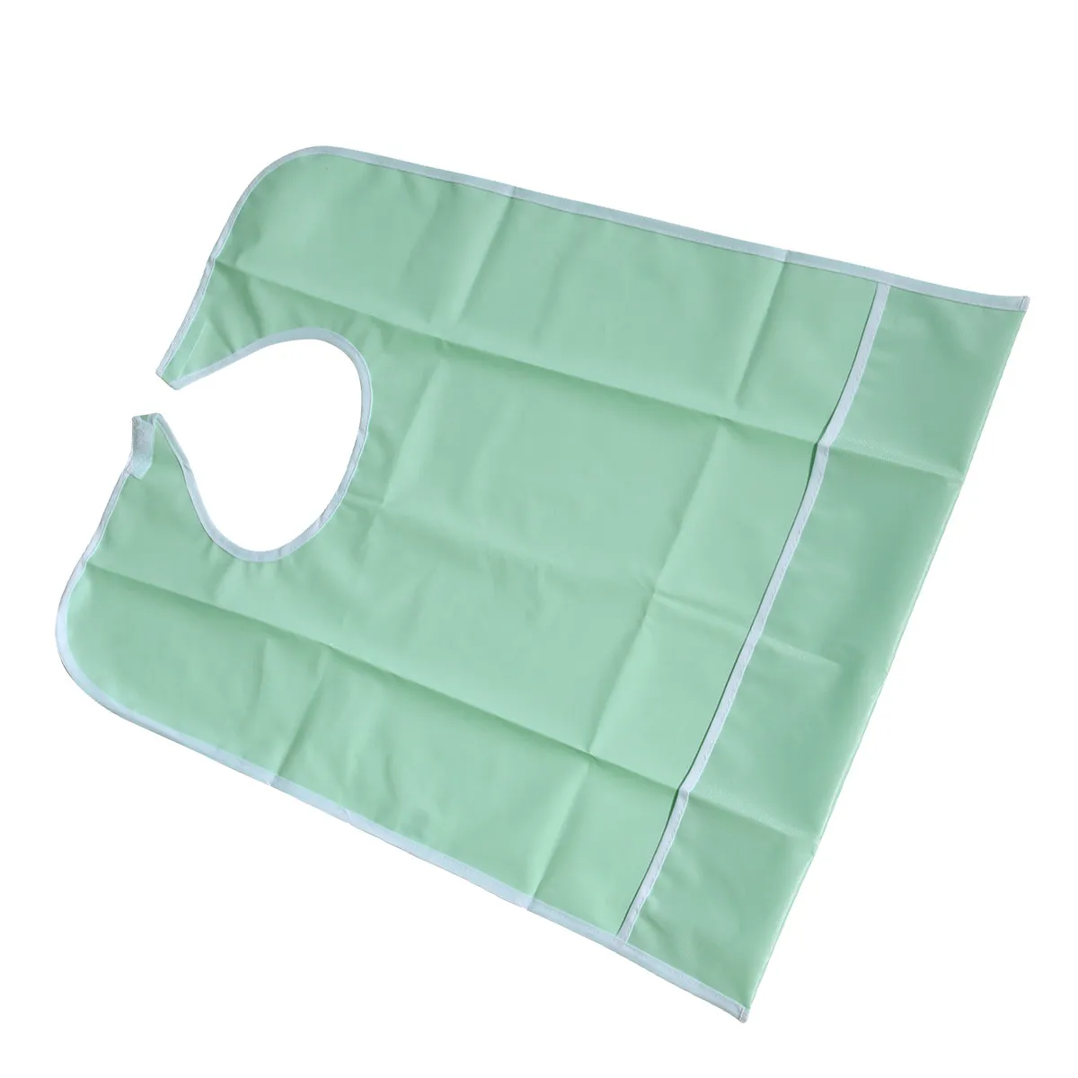 

Водонепроницаемый нагрудник для взрослых, светло-зеленый, на кнопках, регулируемый, с функцией сбора крошек, легко моется