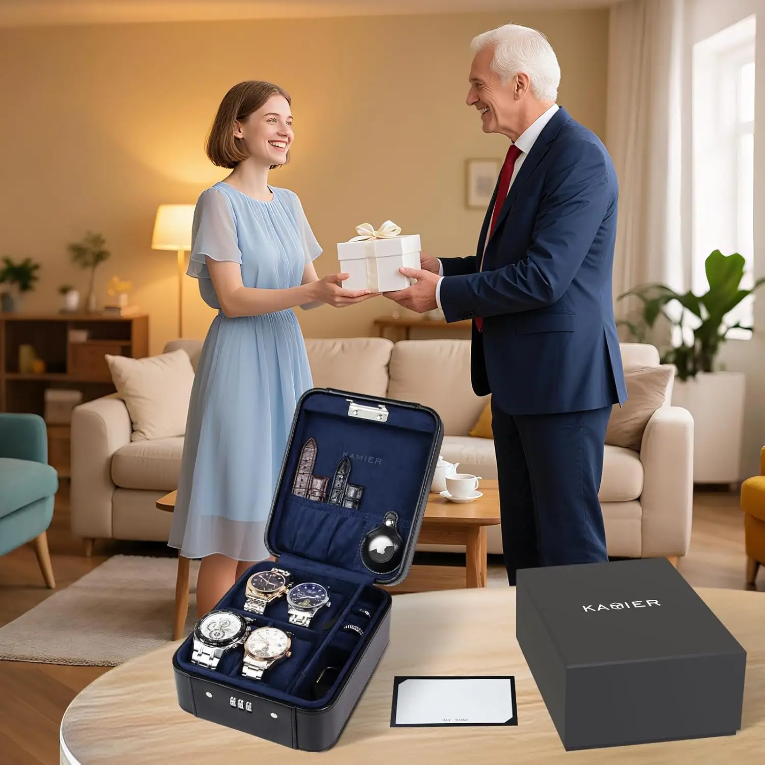 Boîte de montre à serrure à combinaison, mallette de rangement de voyage pour montres et bijoux, localisateur d'accommodes, boîtier de montre de voyage en cuir PU