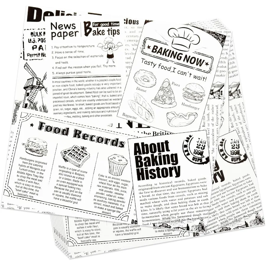 

Бумага премиум-класса Deli, 10x10, 200 шт., упаковка для сэндвичей, жиронепроницаемая бумага, листы для хлебных рулетов и деликатесов, идеальные вкладыши для корзины