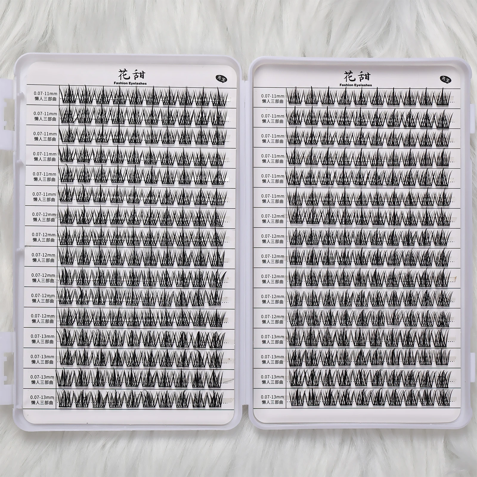 DIY 32 Reihen Wimpern Cluster Wimpern Buch Falsche Wimpern Verlängerung Fischschwanz Falsche Wimpern, 3-Stufen-Wimpern, Wimpern-Set im Sonnenblumen-Stil – Detail 8