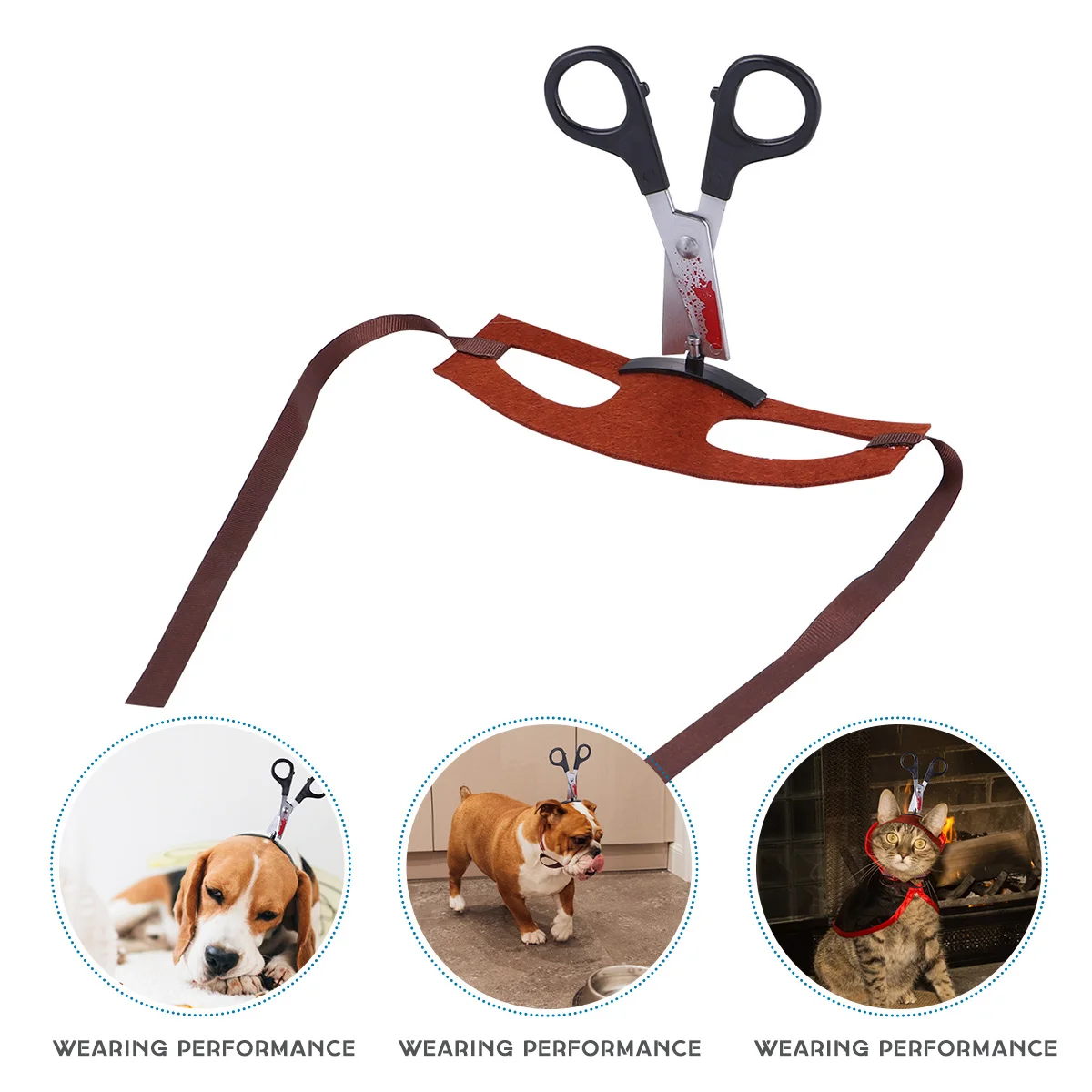 

Забавная шляпа для домашних животных на Хэллоуин, ножницы, головной убор, вечерние розыгрыши, реквизит для косплея для собаки, кошки, мягкий удобный аксессуар для костюма, идеально подходит для