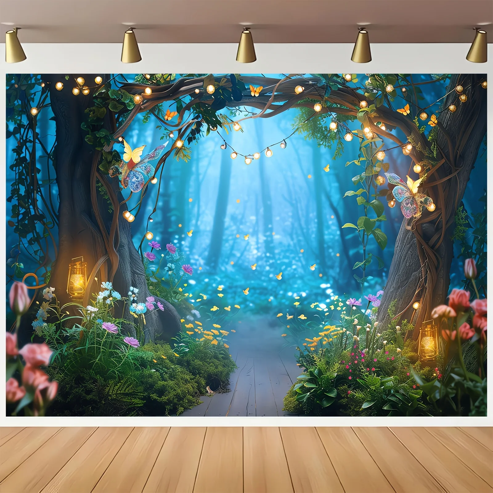 Charming Fairy Fairy Forest Party banner - Versatile polyester background for birthdays, christenings and more