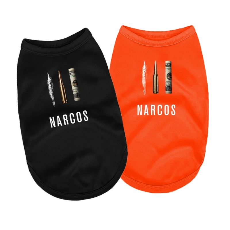 2PCS Fashion Dog Tank Top Narcos Print Pet Cooling Vest Summer New Trendy Dog Clothes Wholesale