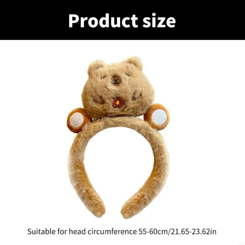 195E Cartoon Capibara Fascia Costume Cosplay Hairhoop Festa Compleanno Puntelli Peluche Hairband Viso Lavaggio Hairband