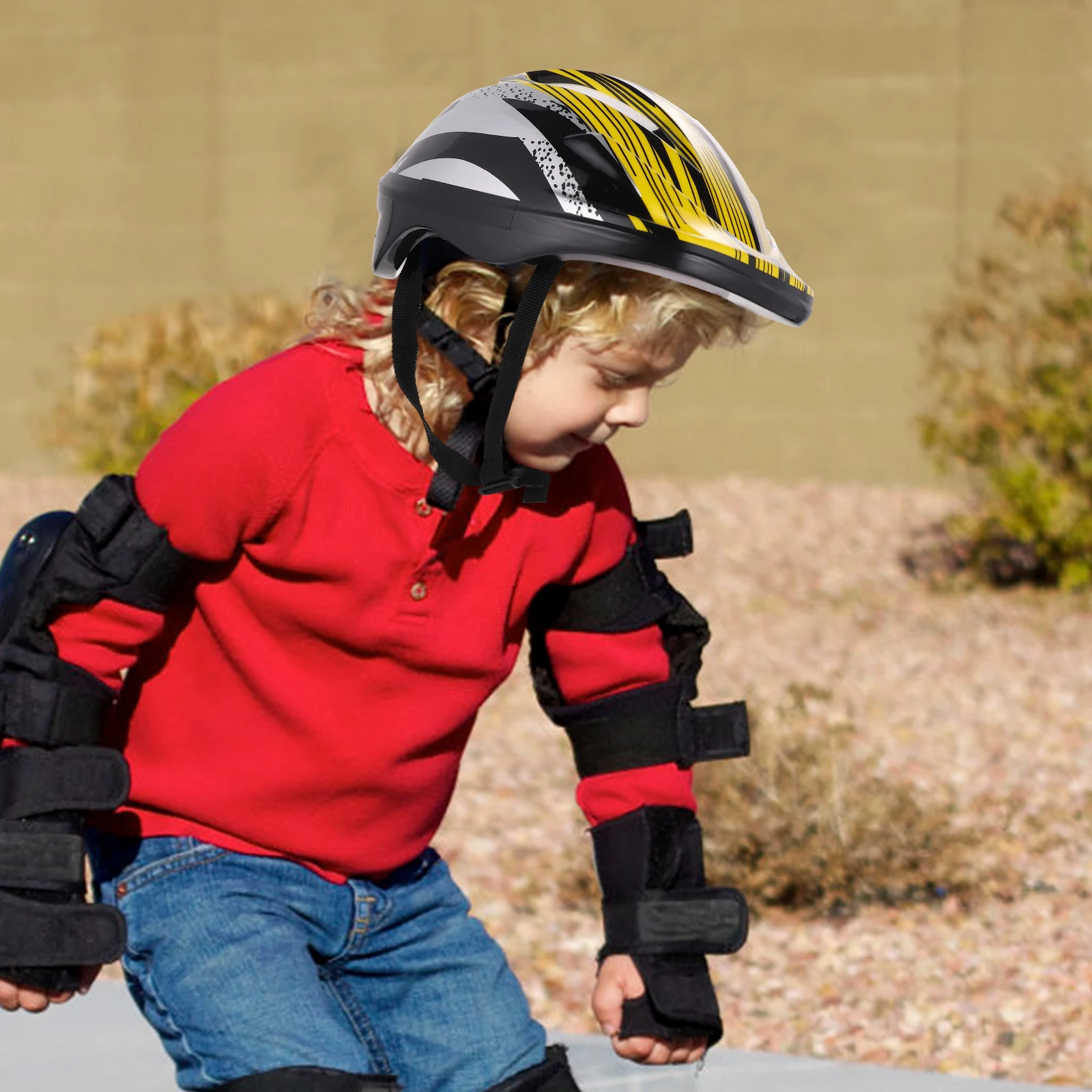 

1pc Kids Bike 8-14 Years Lightweight Cycling Adjustable Fit Ventilated For Skateboarding Scooter Riding