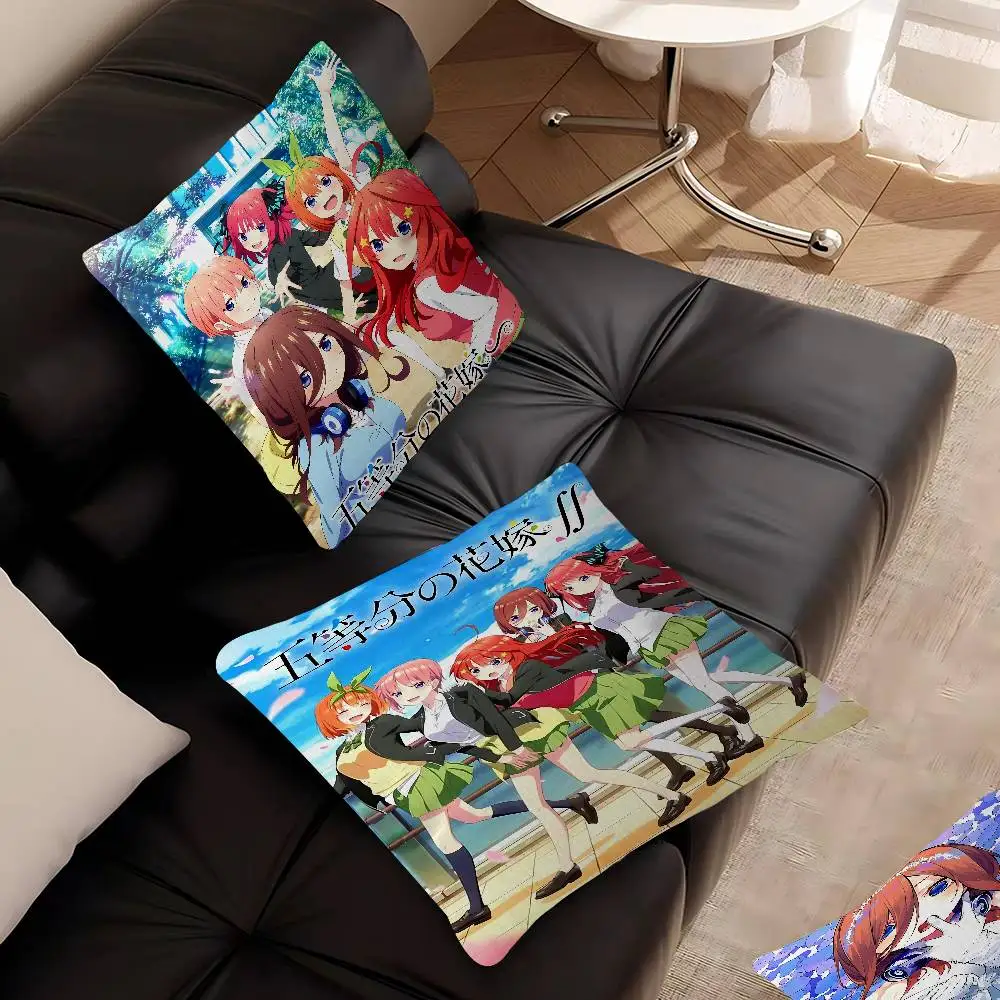 Anime Q-Quintessential Quintuplets Cushion Cover Inches Farmhouse Decor Home Throw Pillow Covers for Couch Decorations