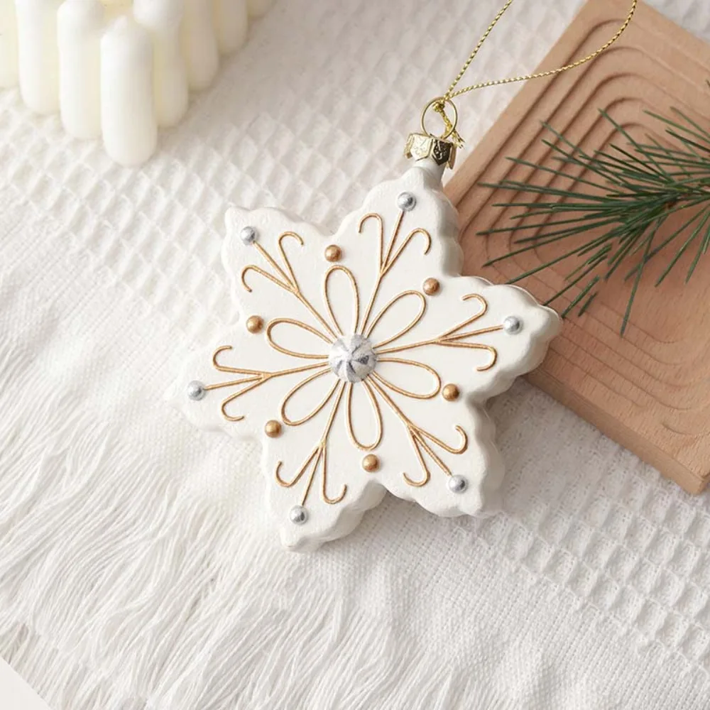 Diseño de escena festiva, adorno colgante de Navidad de PVC, casa hecha a mano, colgante de Navidad, Donut, copo de nieve, decoración de árbol de Navidad, Bar