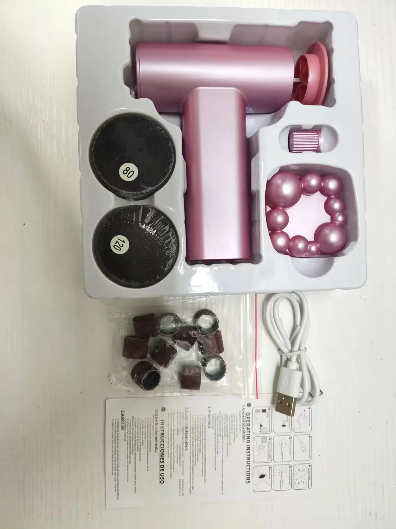 Dissolvant électrique de callosités des pieds 3 en 1, broyeur d'ongles, outils de pédicure avec 20 papiers de verre, soins de la peau des pieds, élimination des peaux mortes