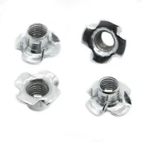 10pcs Galvanized Four-Claw Nuts M3 M4 M5 M6 M8 M10 Carbon Steel Four-Point Impact Nuts Suitable For Wooden Furniture Maintenance