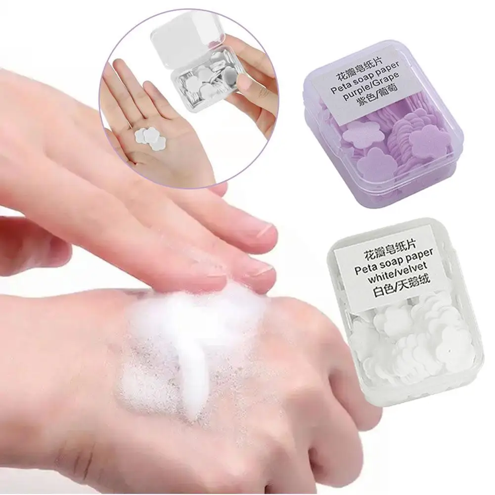 

Disposable Soap Tablets Portable And Portable For Travel Soap Paper And Soap Flower Petal Hand Sanitizer Cleaning M8T4