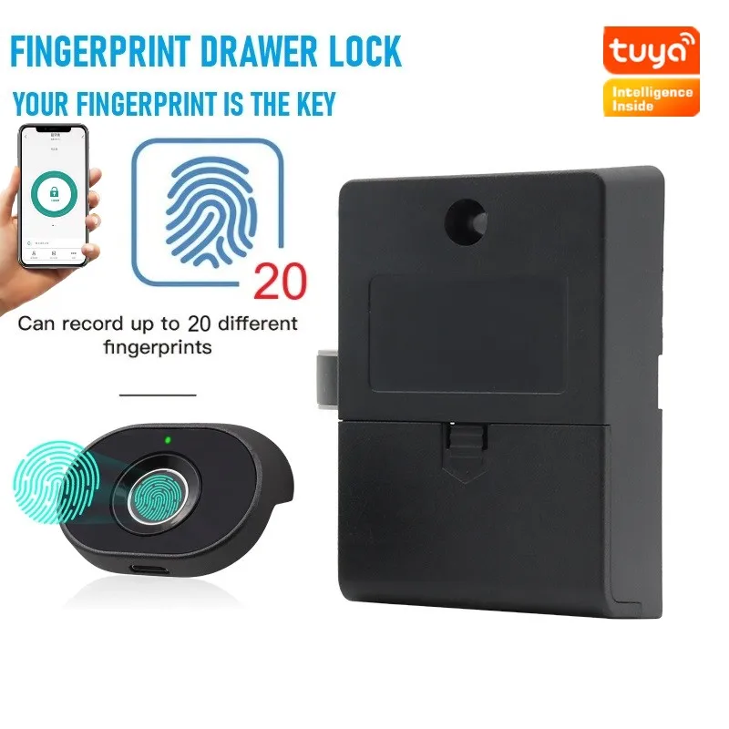 

10pcs/set Tuya Smart Fingerprint Lock Cabinet Lock Biometric Fingerprint Drawer Locks Smart Furniture Locker Cabinet Door Lock