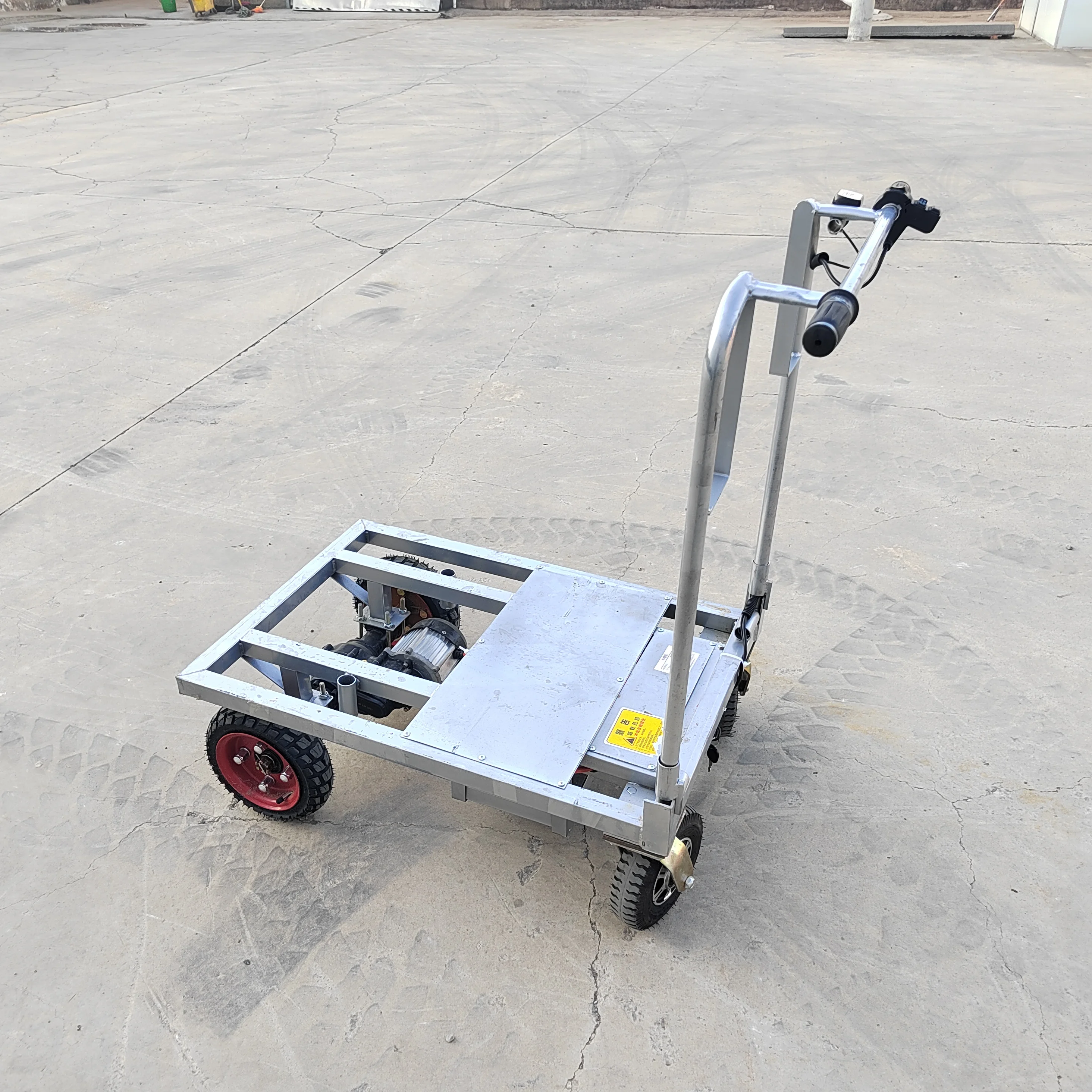 

Portable Electric Hand Cart with Four-Wheel Trolley General Purpose and Platform Truck for Effortless Transportation