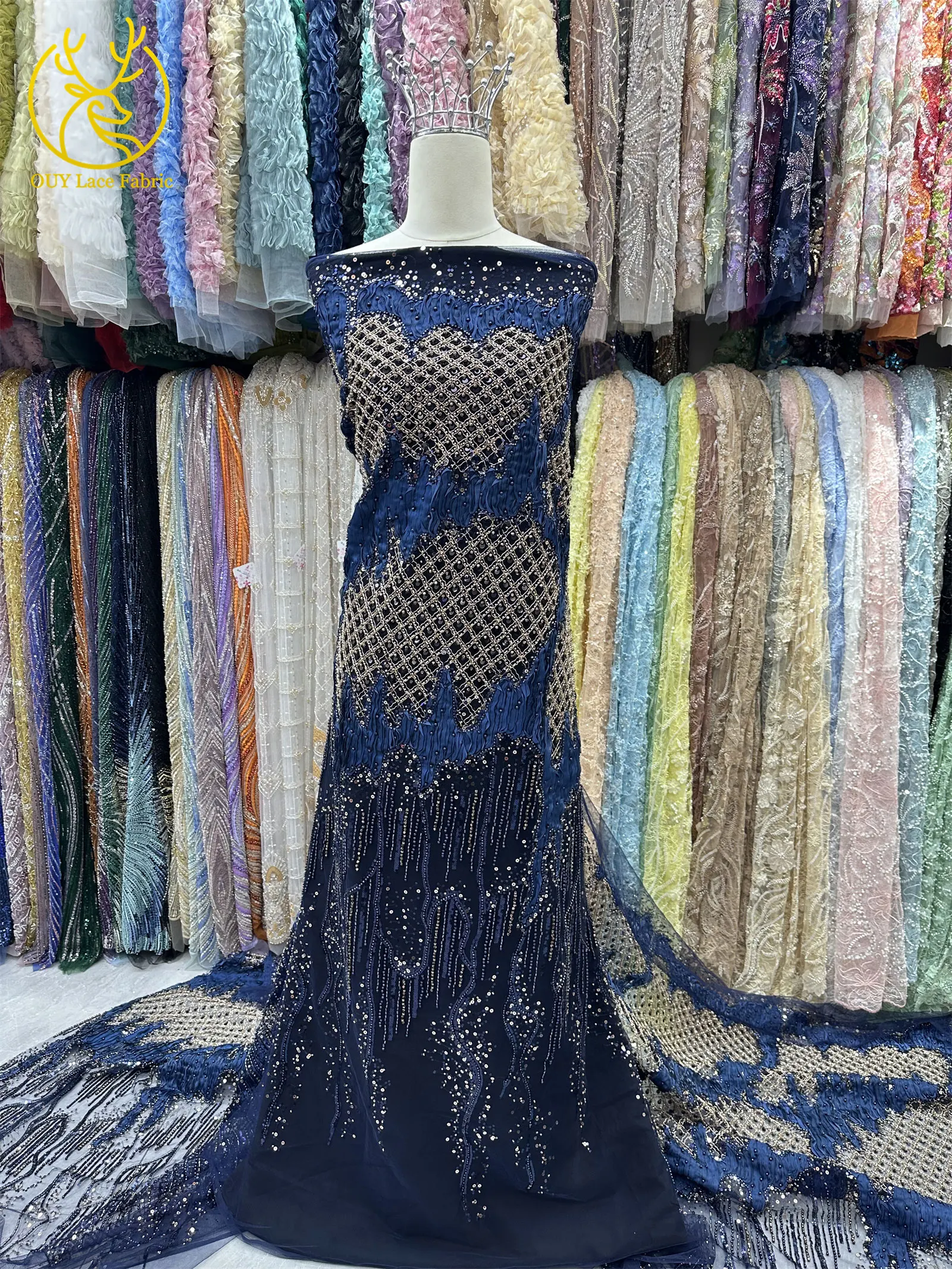 2026 Neues Design Französischer Perlen-Tüll-Spitzenstoff Weinrot Nigerianischer Afrikanischer Pailletten-Netzstoff für Abendkleider 5 Yards – Detail 5