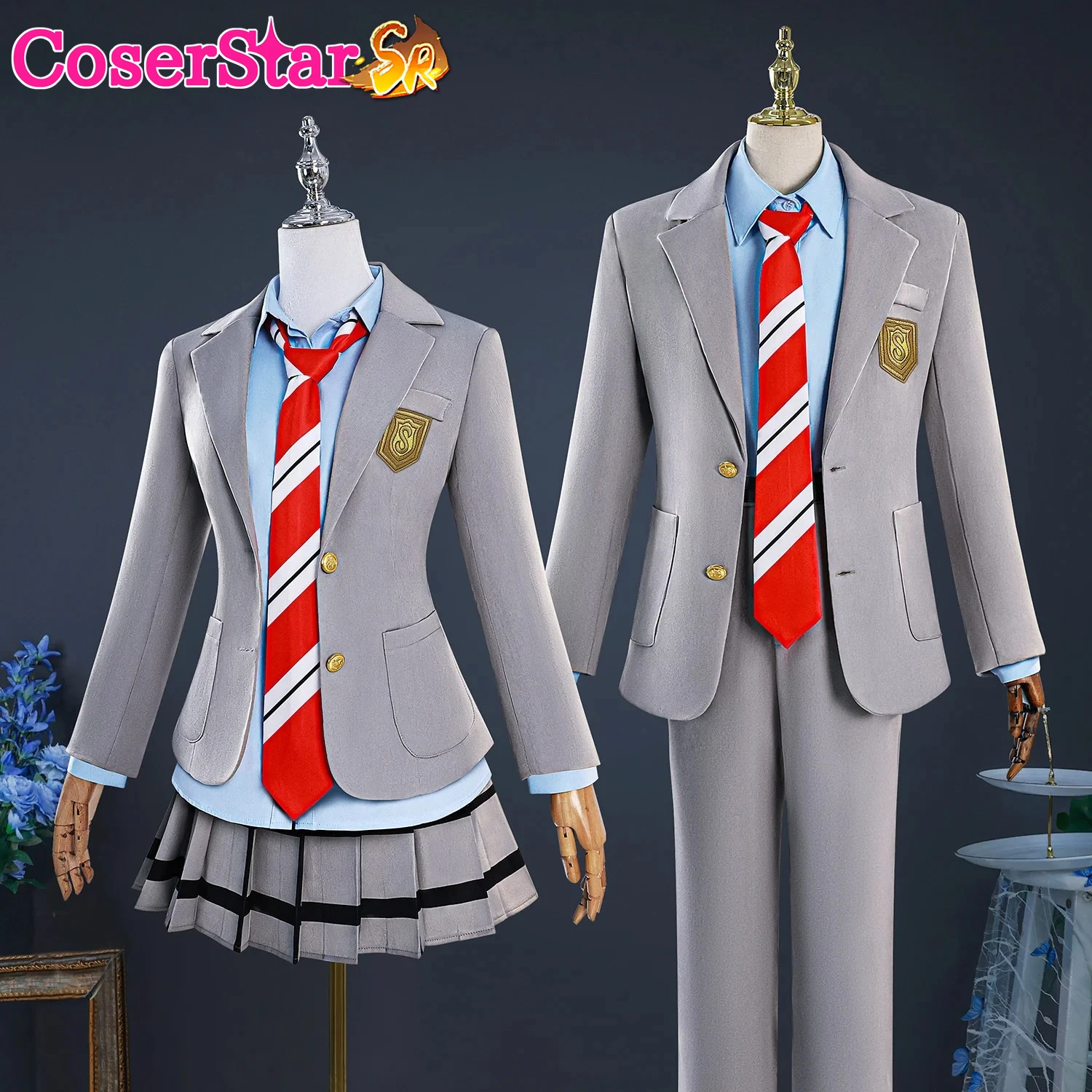 

CoserStar-SR Аниме Манга Your Lie in April Миядзоно Каори Арима Коусей Косплей Костюм Хэллоуин Вечеринка Ролевые Игры Парики Обувь