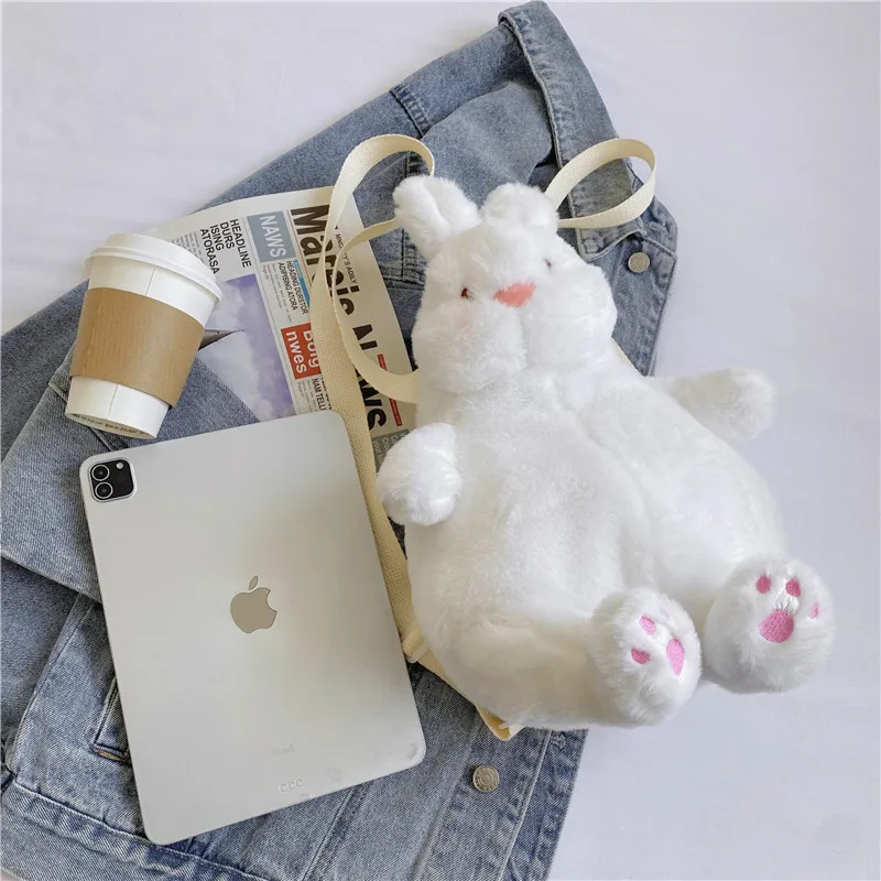 2023 New Kawaii Rabbit And Duck Plush Shoulder Bag Anime Plush Backpack Soft Purse Bag Birthday Gift For Kids