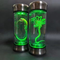 Estrangeiro brilho jar xenomorph espécime facehugger embrião pote de vidro filme prop réplica decoração para casa desktop artesanato escultura decoração