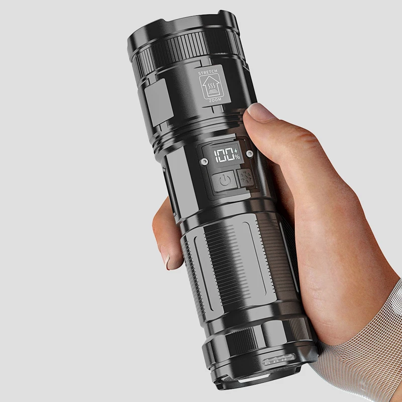 Rechargeable led flashlight High Power Torch USB Hand Lamp Rechargeable Battery Tactical Waterproof Zoomable