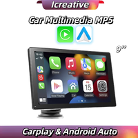 9 Inch Car Monitor Wireless CarPlay/Android-Auto Multimedia Car Radio Screen FM Transmitter USB TF Video Player Rear View Camera