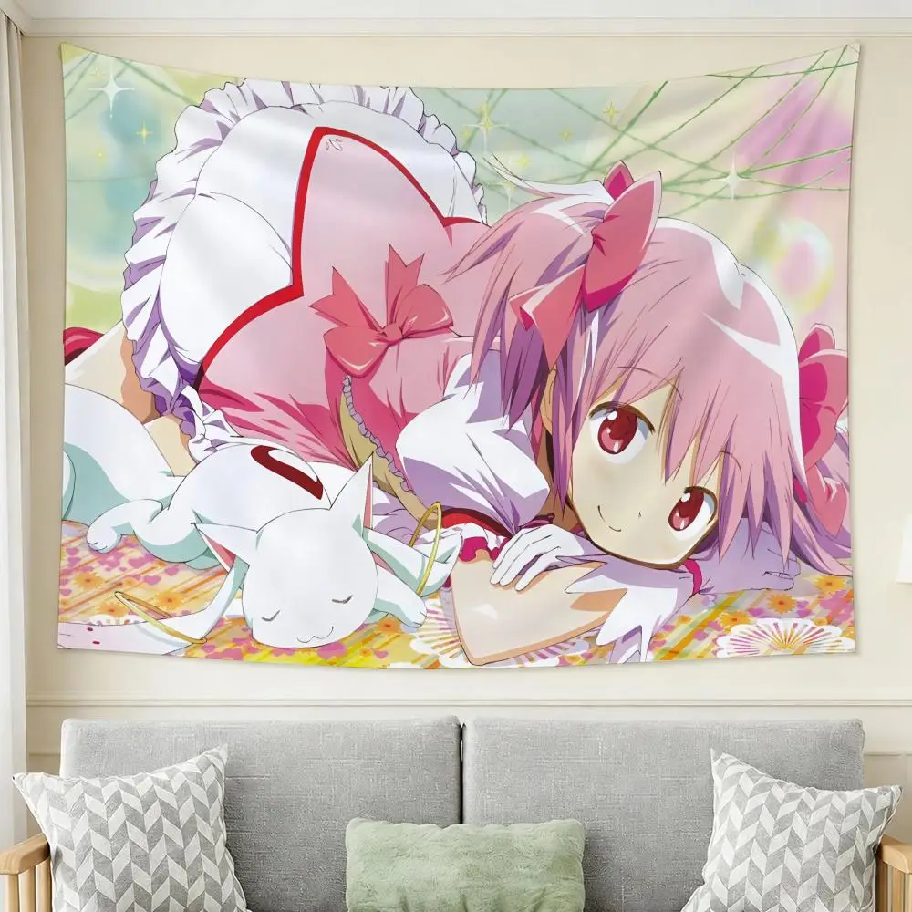 P-Puella Magi Madoka Magica			 Tapestry Wall Hanging Tapestry Aesthetic Room Decor Banners for Bedroom Living Room Outdoor Party
