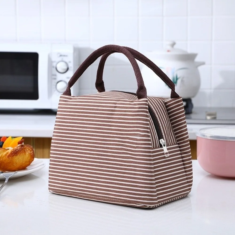 New Stripes Lunch Bag Refrigerator Bag Aluminum Foil Food Thermal Bags Cool Storage Isothermal Bag Thermo Pouch