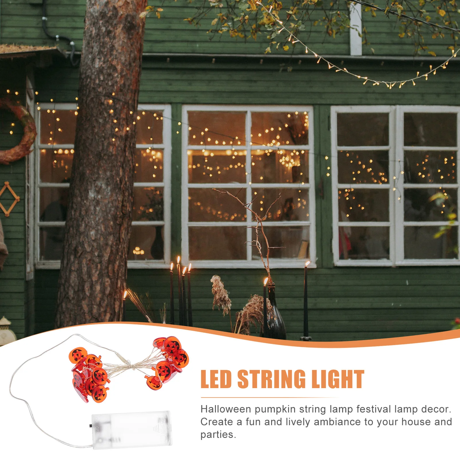 

Halloween Pumpkin LED String Light 1Pcs Creative Festival Decor Safe Highquality Material Eyecatching Stylish Party Atmosphere