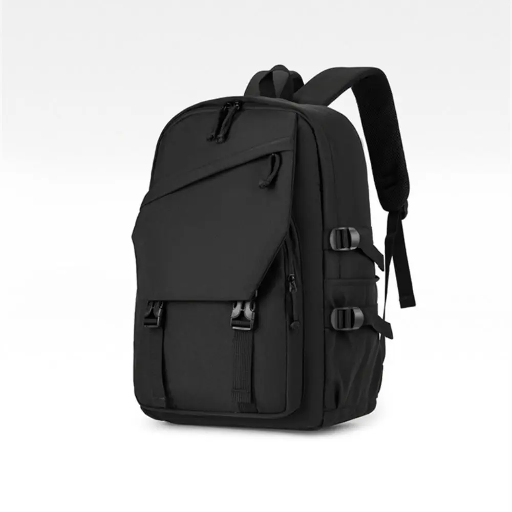 حقيبة ظهر كاجوال من قماش أكسفورد ذات سعة كبيرة متعددة الجيوب مقاومة للماء حقيبة سفر بلون سادة حقيبة كمبيوتر محمول ترفيهية للجنسين #2