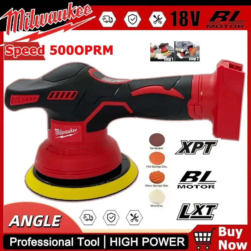 

Беспроводная полировальная машина Milwaukee, 8-скоростной электрический полировщик с цифровым дисплеем, автомобильная полировальная машина для вощения, для литиевой батареи