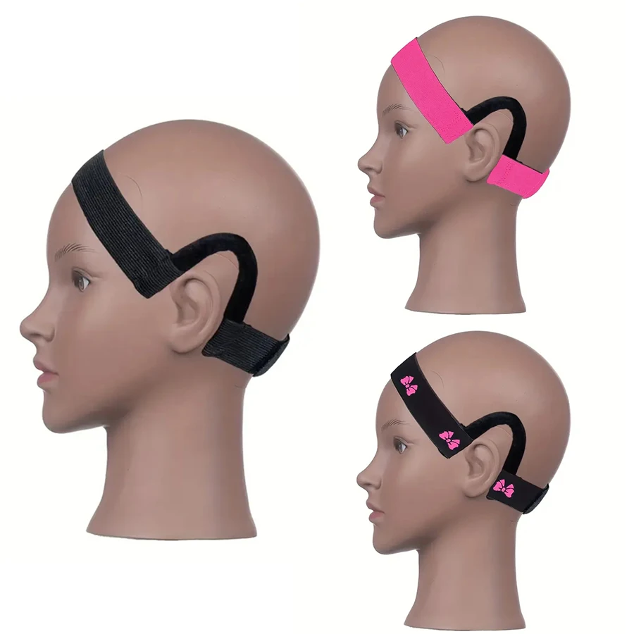 قطعة واحدة من شريط شعر مستعار دانتيل أسود قابل للتعديل، شريط ذوبان شماعات الأذن لوضع الحواف إلى أسفل، ملحق شعر مستعار دانتيل مريح