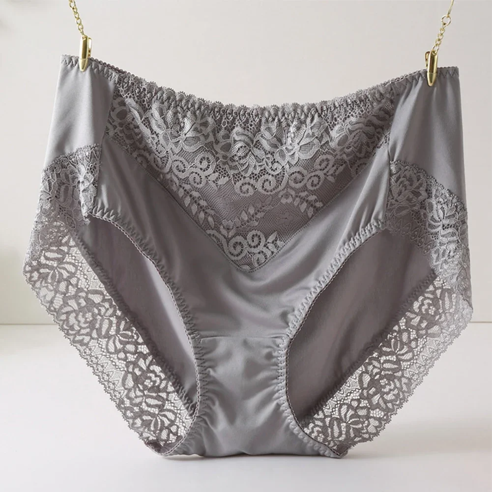 Culotte Respirante Taille Haute pour Femme, Sous-Vêtement Doux, Motif Floral, Sans Balles