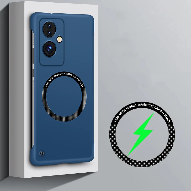 Magnetic Coil for Wireless Charging Phone Case for OPPO A79 F21 F21S Pro 5G Slim Frameless Hard PC Back Cover Cases