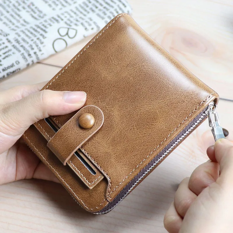 

2024 New Short Wallet Multi-Functional Large-Capacity Multi-Card Wallet External Card Zipper Wallet