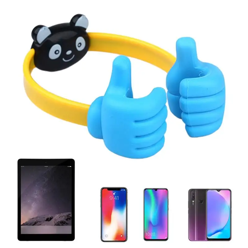 Thumb Shaped Phone Holder Flexible Thumb Hand Phone Stand Cartoon Tablets Stand Supporter For Workplace Airplane Bedroom