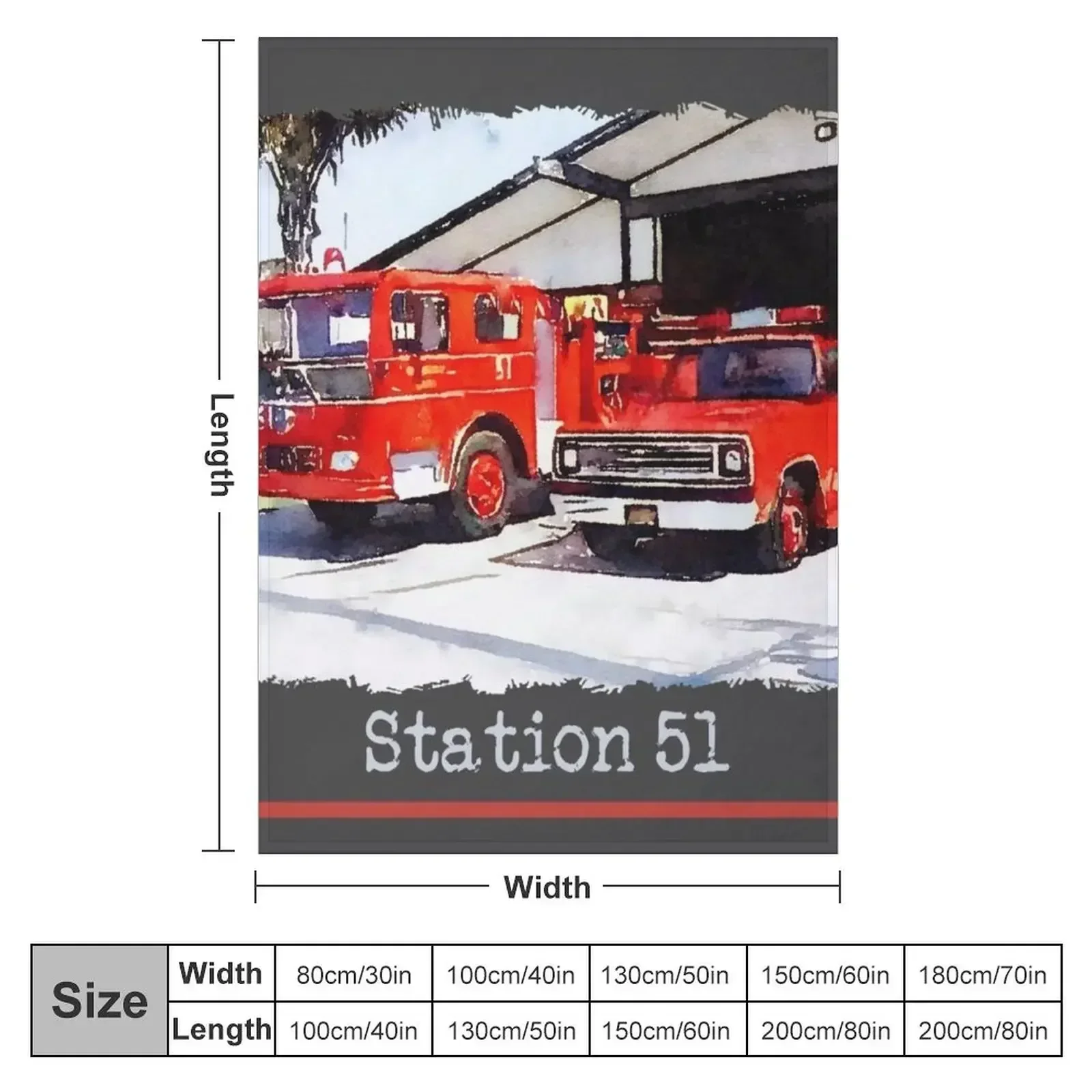 Station 51, Emergency TV Show Throw Blanket couch cozy soft plush fuzzy picnic outdoor blanket