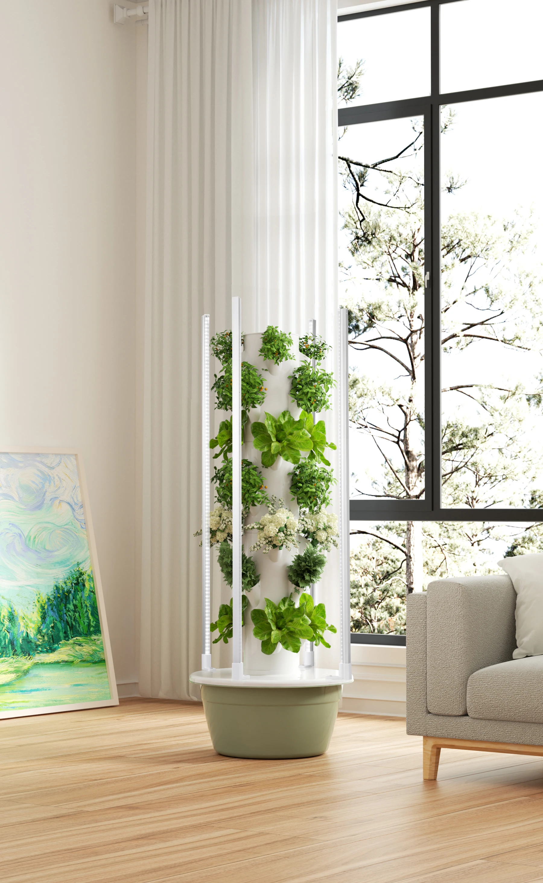 5層20穴農業用垂直栽培水耕栽培システムタワー、ライト付き水 - Hydroponic Farming Agriculture のレビューと価格
