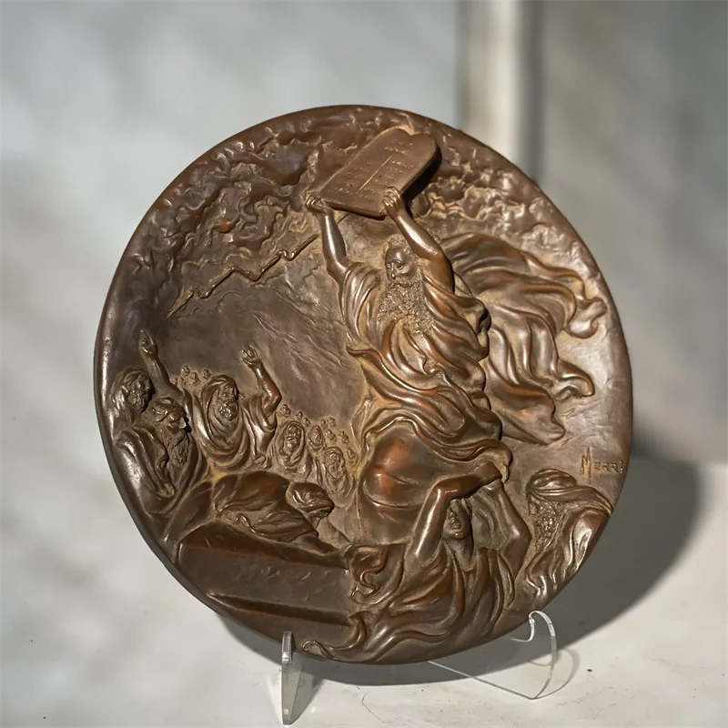 

Reproduction of European handicrafts, Ten Commandments of Moses, high relief of niche characters