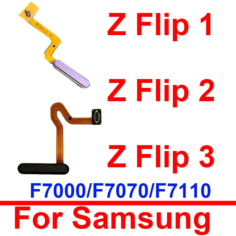 Power Fingerprint Sensor For Samsung Z Flip 1 F7000 2 F7070 3 F7110 Power Button Touch Fingerprint Sensor Connector Flex Cable