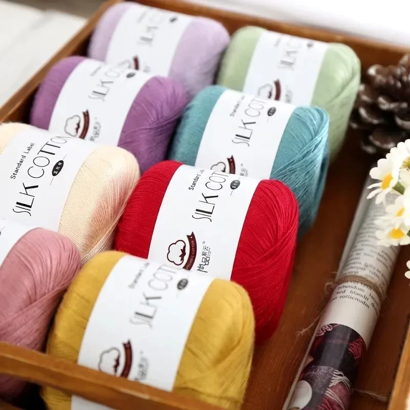 50g Silk Lace Cotton Milk Crochet Yarn Baby Hand-Knitted Warm Soft Knitting Thread for Hand Knitting Supplies Cross Stitch view 5