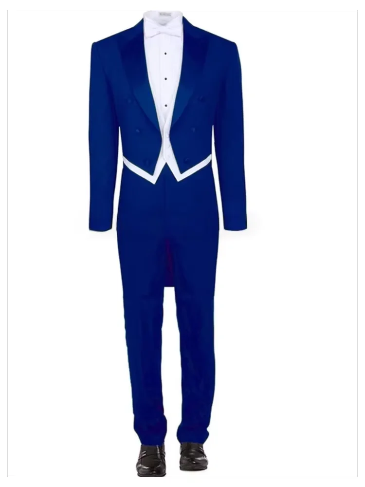 

Men's high-end tailcoat three piece slim fit wedding suit set (jacket+vest+trousers) formal dinner dress business formal attire