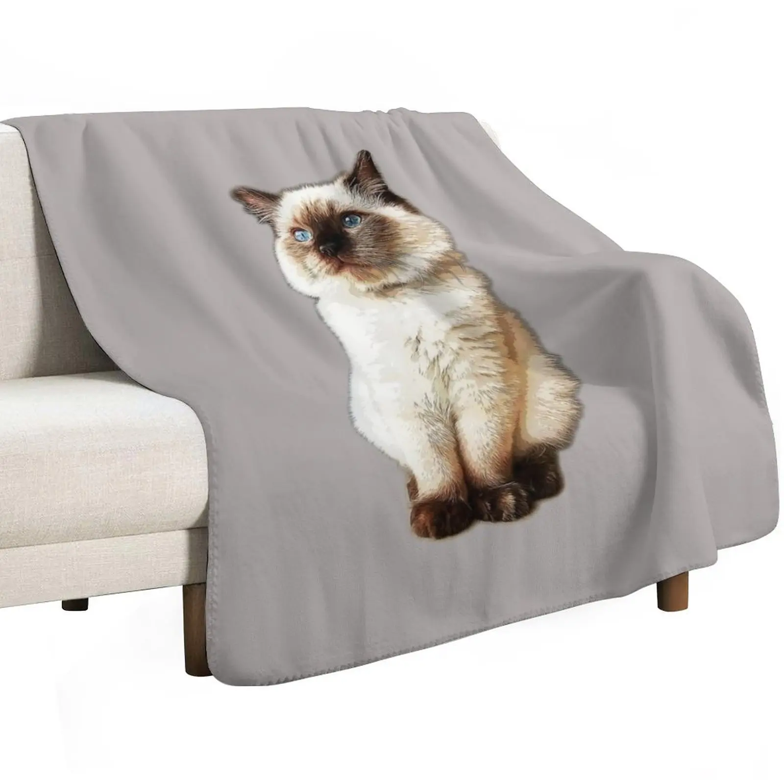 Ragdoll Cat Rag Doll Kitten Birman Seal Point Throw Blanket halloween Luxury St for winter heavy to sleep Travel Furry Blankets