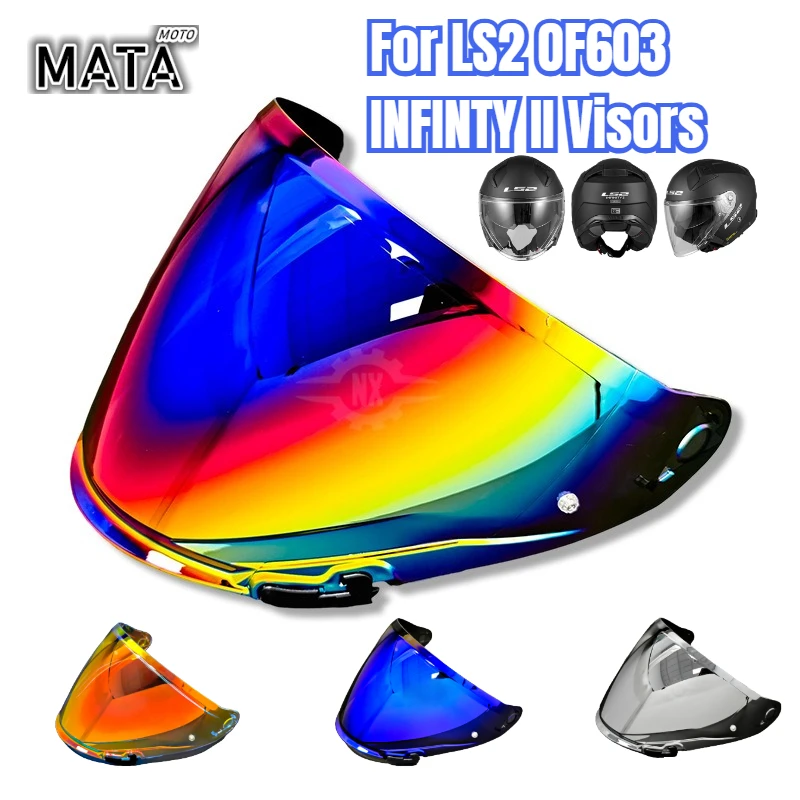 

New Color Visors Arrive for LS2 OF603 INFINTY II 3/4 Helmet Lens Electroplated Color-changing Sheet Anti-fog Sticker