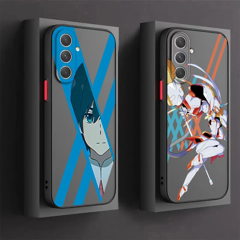 D-Darling In The Franxx Art Anime Frosted Translucent For Samsung Galaxy S24 S23 S22 S21 S20 FE S10 S9 S8 Plus Ultra Pro 5G