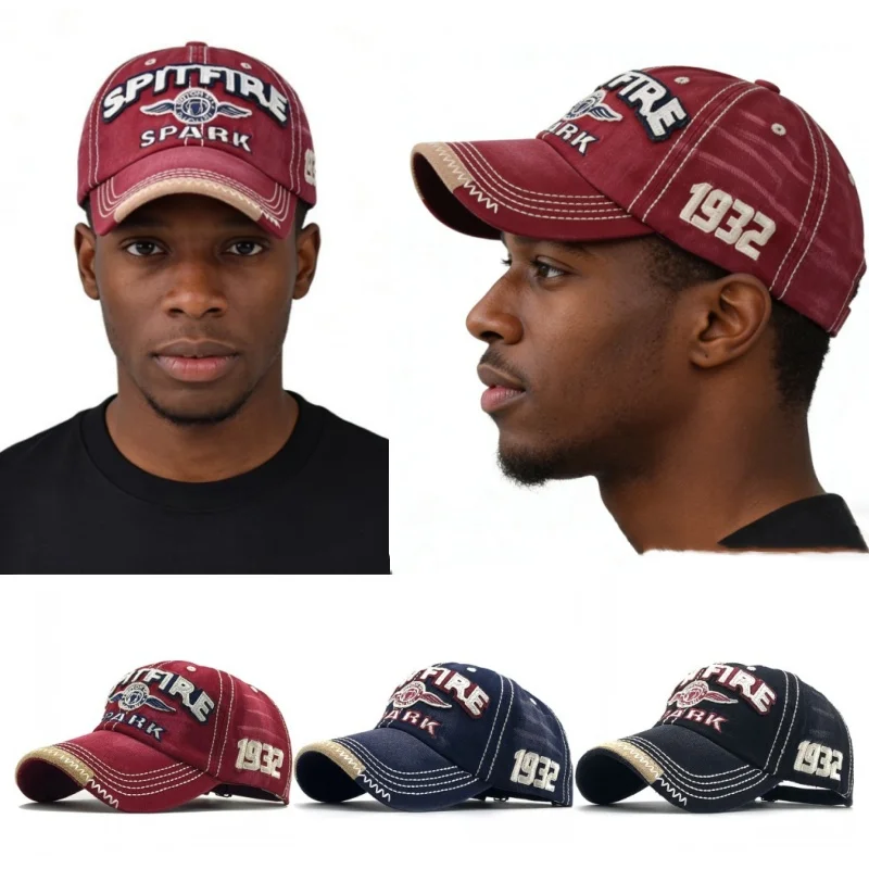 

Бейсболка из стираного хлопка с вышивкой SPARK, кепка для гольфа, солнцезащитная кепка для активного отдыха, походов, бега, кепка-тракер с козырьком