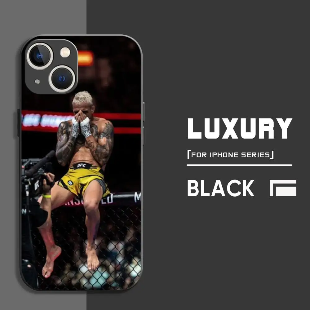 u-ufc Charles Oliveira Phone Case For iPhone 16 15 14 13 12 11 X XR XS 8 Plus Mini Pro Max Soft black Shockproof Cover