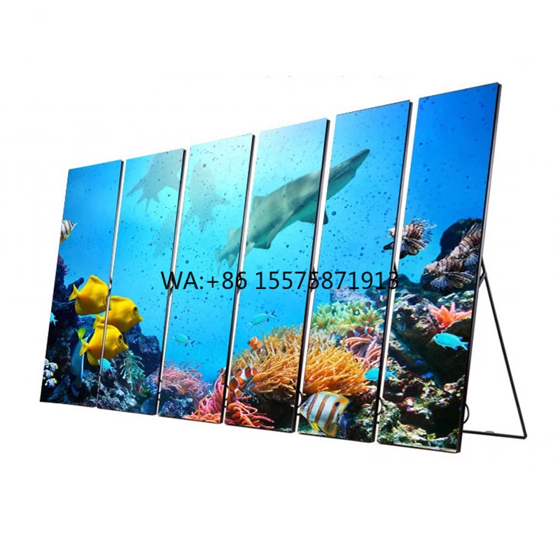 P1.53 Indoor Full-Color Digital HD LED Poster Display Screen Elegant LED Mirror Poster for Elevators and Shopping Malls