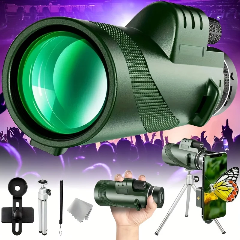 

Telescope Monocular HD Portable BAK4 Prism High Magnification High Power Professional For Hunting Camping Hiking Concert